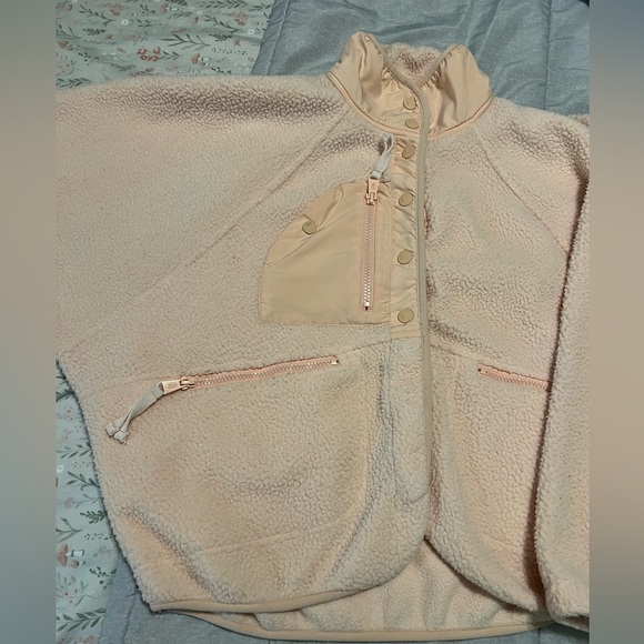 FP Movement by Free People Soft Peachy Pink Teddy Jacket - Picture 3 of 11